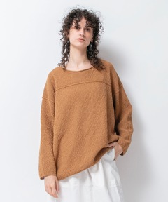 リネン混鹿の子ニット