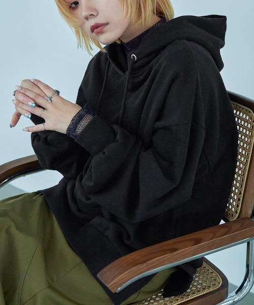 Fashion Letter(ファッションレター)の「裏毛フーディーパーカー(パーカー・レディース・ブラック/ベージュ/ブルー/アイボリー/ピンクベージュ・M)」の1枚目の写真
