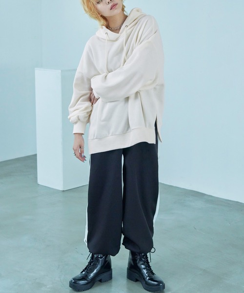 Fashion Letter(ファッションレター)の「裏毛フーディーパーカー(パーカー・レディース・ブラック/ベージュ/ブルー/アイボリー/ピンクベージュ・M)」の18枚目の写真
