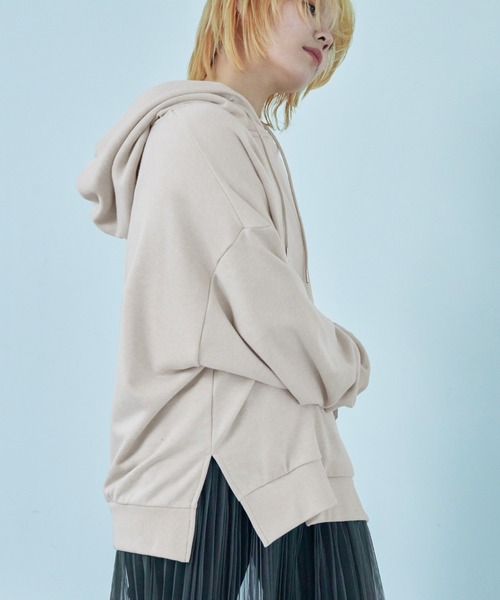 Fashion Letter(ファッションレター)の「裏毛フーディーパーカー(パーカー・レディース・ブラック/ベージュ/ブルー/アイボリー/ピンクベージュ・M)」の19枚目の写真
