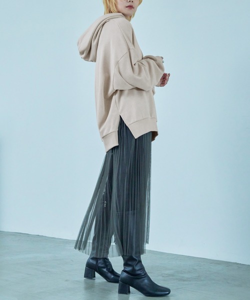 Fashion Letter(ファッションレター)の「裏毛フーディーパーカー(パーカー・レディース・ブラック/ベージュ/ブルー/アイボリー/ピンクベージュ・M)」の13枚目の写真