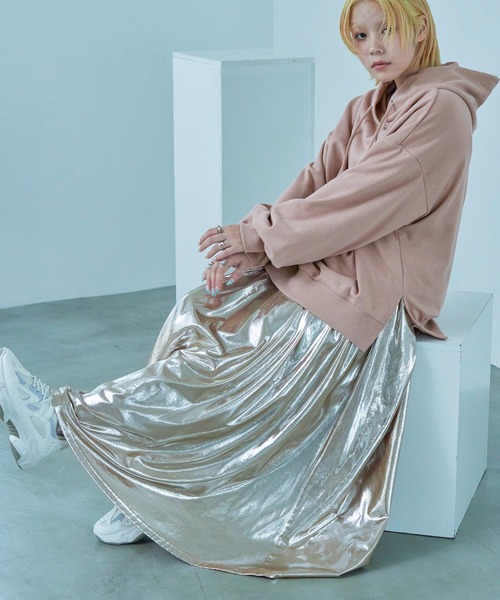 Fashion Letter(ファッションレター)の「裏毛フーディーパーカー(パーカー・レディース・ブラック/ベージュ/ブルー/アイボリー/ピンクベージュ・M)」の7枚目の写真