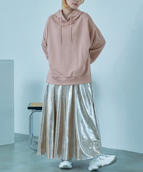 Fashion Letter(ファッションレター)の「裏毛フーディーパーカー(パーカー・レディース・ブラック/ベージュ/ブルー/アイボリー/ピンクベージュ・M)」の14枚目の写真