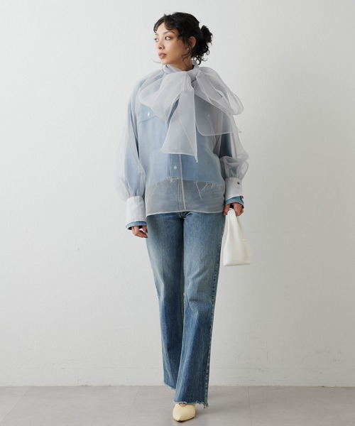 今期美品♡ Whim Gazette ウィム ガゼット オーガンザボウブラウス Whim Gazette｜オーガンザボウブラウス | Rakuten Fashion(楽天