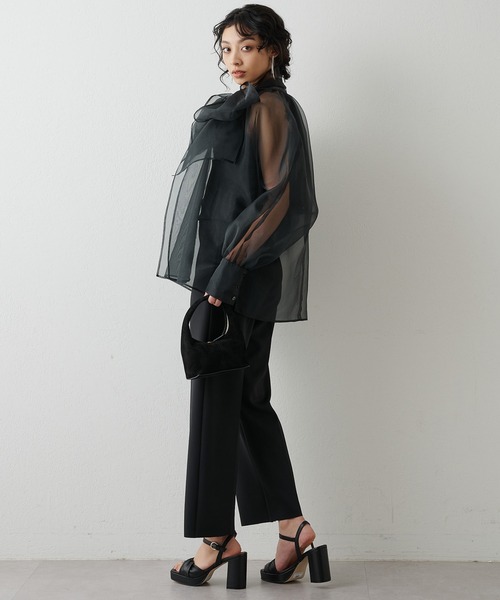 Whim Gazette オーガンジーボウブラウス Whim Gazette（ウィムガゼット）の「オーガンジーボウブラウス（シャツ