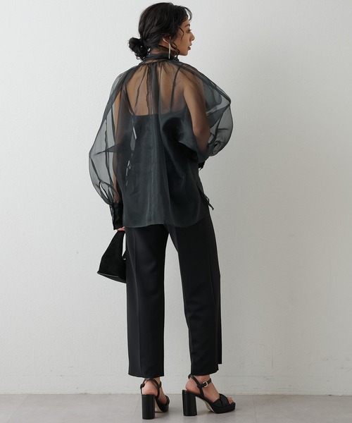 Whim Gazette(ウィムガゼット)の「オーガンジーボウブラウス(シャツ/ブラウス・レディース・ブラック/グレー・FREE)」の18枚目の写真