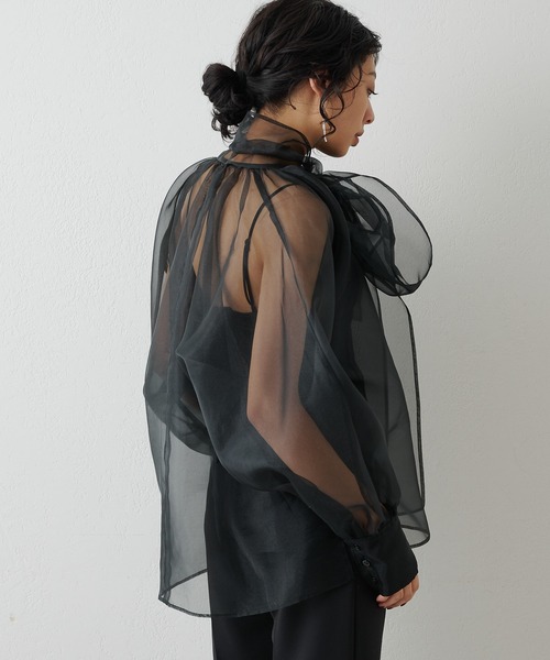 【Whim Gazette 】オーガンザボウブラウス　新品・未使用　最終値下げ❣️ オーガンザボウブラウス | Whim Gazette(ウィム ガゼット