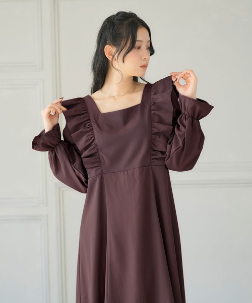 Newlyme（ニューリーミー）の「バックリボンマキシワンピース（ワンピース・レディース・ブラック/ブラウン/ネイビー・MEDIUM/XX-LARGE/X-LARGE/LARGE）」の12枚目の写真