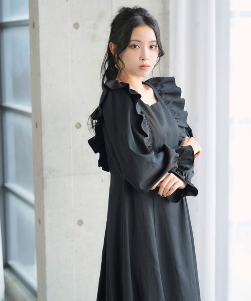 Newlyme（ニューリーミー）の「バックリボンマキシワンピース（ワンピース・レディース・ブラック/ブラウン/ネイビー・MEDIUM/XX-LARGE/X-LARGE/LARGE）」の20枚目の写真