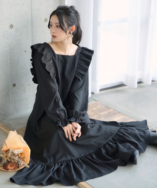 Newlyme（ニューリーミー）の「バックリボンマキシワンピース（ワンピース・レディース・ブラック/ブラウン/ネイビー・MEDIUM/XX-LARGE/X-LARGE/LARGE）」の22枚目の写真