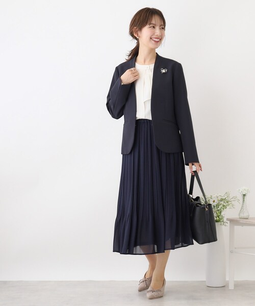 couture brooch(クチュールブローチ)の「◆【セレモニーシーン/ONOFF兼用】シフォンプリーツスカート(スカート・レディース・ブラック/ライトベージュ/ブルー系その他・34/40/38/42/36)」の14枚目の写真