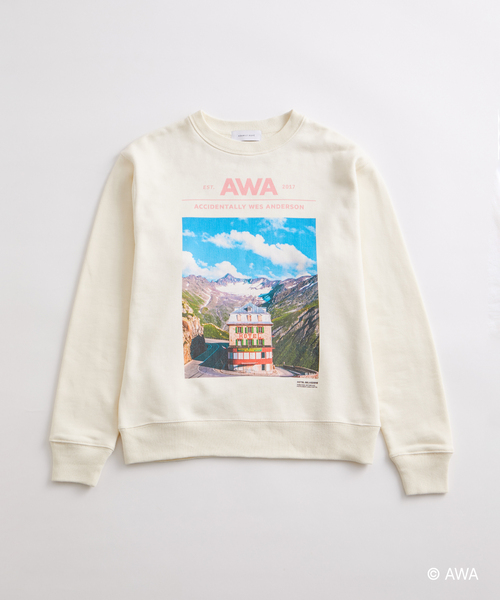 ADAM ET ROPE'（アダムエロペ）の「【『ウェス・アンダーソンすぎる風景展 in 渋谷』× ADAM ET ROPE'】SWEAT / UNISEX（スウェット・メンズ・ホワイト系その他2/ダークブラウン/ベージュ・M/L）」の3枚目の写真