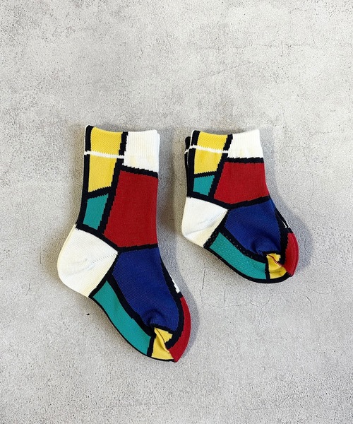 MARKEY'S（マーキーズ）の「クルーソックス/パレット（9～13cm/14～18cm）（ソックス/靴下・キッズ・オフホワイト/ピンク・M/S）」の3枚目の写真