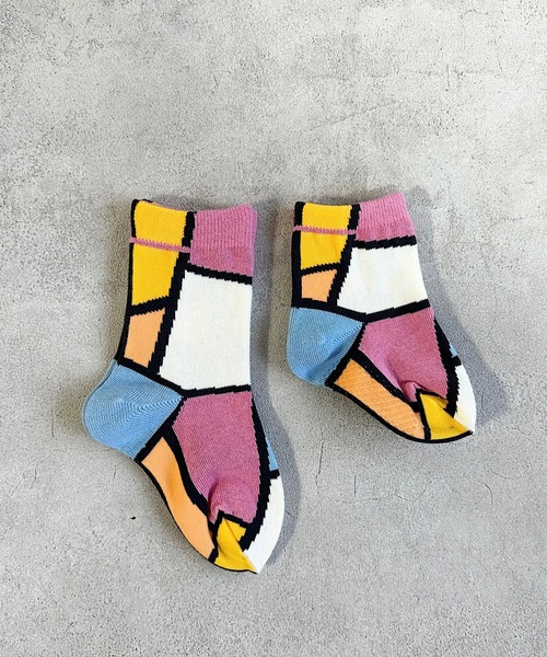 MARKEY'S（マーキーズ）の「クルーソックス/パレット（9～13cm/14～18cm）（ソックス/靴下・キッズ・オフホワイト/ピンク・M/S）」の4枚目の写真