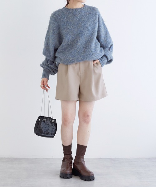 w closet（ダブルクローゼット）の「ツイルタックショートパンツ（その他パンツ・レディース・グレー/ブラウン/グレイッシュベージュ/ブラック・FREE）」の5枚目の写真