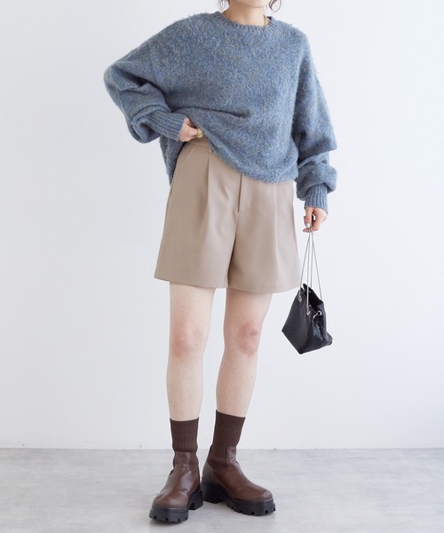 w closet（ダブルクローゼット）の「ツイルタックショートパンツ（その他パンツ・レディース・グレー/ブラウン/グレイッシュベージュ/ブラック・FREE）」の9枚目の写真