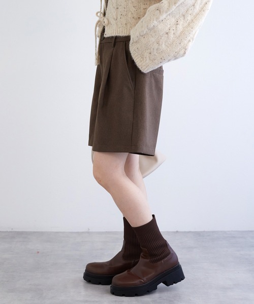 w closet（ダブルクローゼット）の「ツイルタックショートパンツ（その他パンツ・レディース・グレー/ブラウン/グレイッシュベージュ/ブラック・FREE）」の21枚目の写真