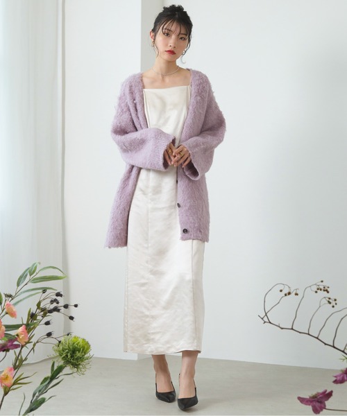 Kana（カナ）の「Iライン 美シルエット スリット ワンピース  パーティー ドレス 結婚式 お呼ばれ オケージョン（ワンピース・レディース・ブラック/ベージュ・S/M）」の17枚目の写真