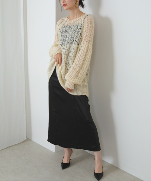 Kana（カナ）の「Iライン 美シルエット スリット ワンピース  パーティー ドレス 結婚式 お呼ばれ オケージョン（ワンピース・レディース・ブラック/ベージュ・S/M）」の7枚目の写真