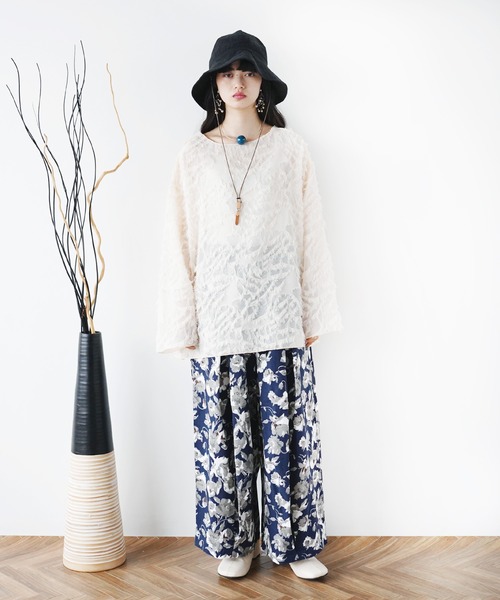 Aphlotus(アプロタス)の「ボートネック シアープルオーバー フリンジ(Tシャツ/カットソー・メンズ・アイボリー/ブラック・LARGE/MEDIUM/SMALL)」の13枚目の写真