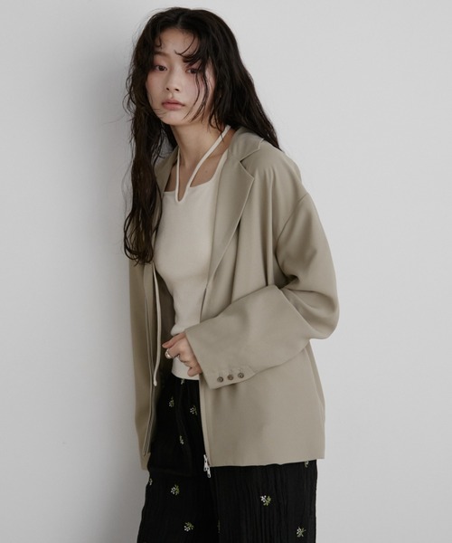 Aunt Marie's（アントマリーズ）の「ジップテーラードジャケット（テーラードジャケット・レディース・ブラック/ベージュ・FREE）」の12枚目の写真