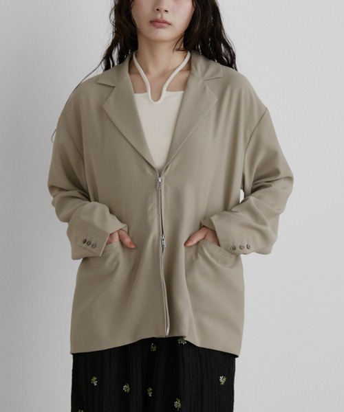 Aunt Marie's（アントマリーズ）の「ジップテーラードジャケット（テーラードジャケット・レディース・ブラック/ベージュ・FREE）」の14枚目の写真