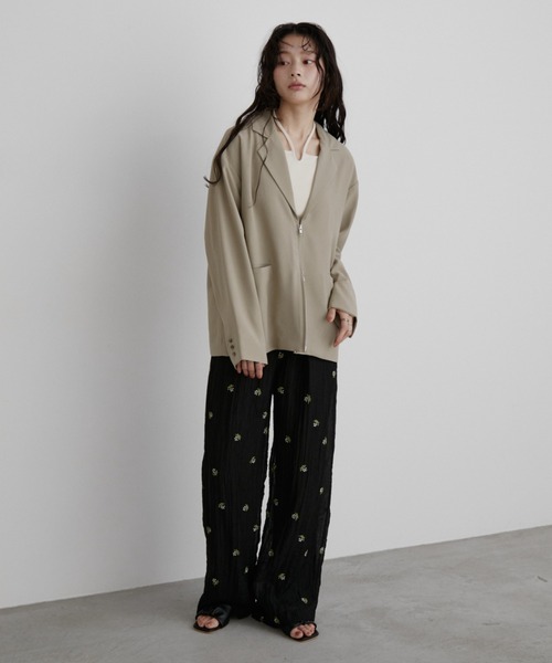 Aunt Marie's（アントマリーズ）の「ジップテーラードジャケット（テーラードジャケット・レディース・ブラック/ベージュ・FREE）」の18枚目の写真