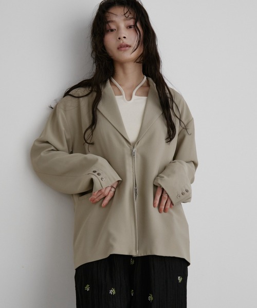 Aunt Marie's（アントマリーズ）の「ジップテーラードジャケット（テーラードジャケット・レディース・ブラック/ベージュ・FREE）」の15枚目の写真