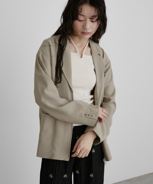 Aunt Marie's（アントマリーズ）の「ジップテーラードジャケット（テーラードジャケット・レディース・ブラック/ベージュ・FREE）」の10枚目の写真