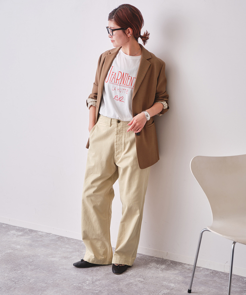 Spick & Span(スピックアンドスパン)の「Higuchi×S チノワイドパンツ(チノパンツ・レディース・ベージュ/ピンク系その他・34/40/38/36)」の3枚目の写真