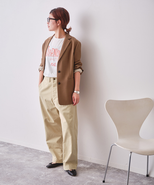 Spick & Span(スピックアンドスパン)の「Higuchi×S チノワイドパンツ(チノパンツ・レディース・ベージュ/ピンク系その他・34/40/38/36)」の5枚目の写真