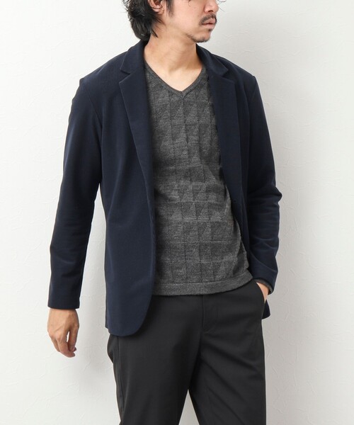 Stutostein Nolley's（シュテットシュタインノーリーズ）の「12ゲージリンクス Vネックニット（ニット/セーター・メンズ・グレイッシュブルー/ダークネイビー/チャコールグレー・M/L）」の15枚目の写真