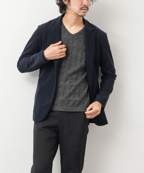 Stutostein Nolley's（シュテットシュタインノーリーズ）の「12ゲージリンクス Vネックニット（ニット/セーター・メンズ・グレイッシュブルー/ダークネイビー/チャコールグレー・M/L）」の14枚目の写真