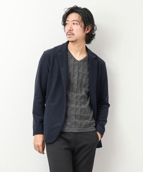 Stutostein Nolley's（シュテットシュタインノーリーズ）の「12ゲージリンクス Vネックニット（ニット/セーター・メンズ・グレイッシュブルー/ダークネイビー/チャコールグレー・M/L）」の13枚目の写真