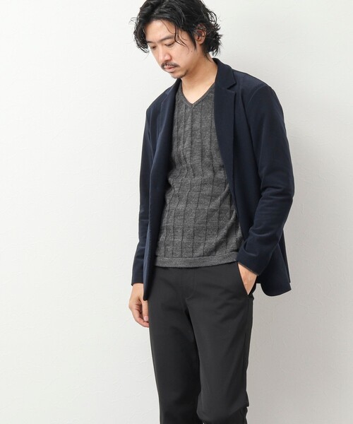 Stutostein Nolley's（シュテットシュタインノーリーズ）の「12ゲージリンクス Vネックニット（ニット/セーター・メンズ・グレイッシュブルー/ダークネイビー/チャコールグレー・M/L）」の12枚目の写真