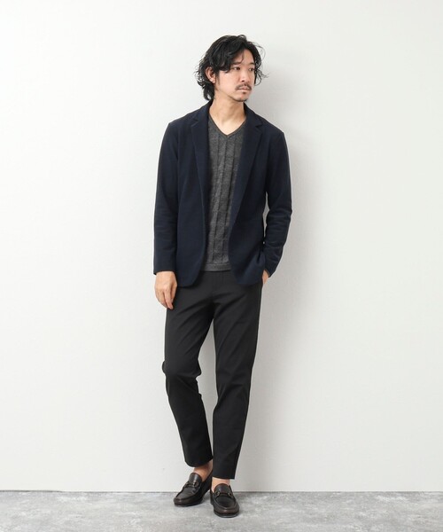 Stutostein Nolley's（シュテットシュタインノーリーズ）の「12ゲージリンクス Vネックニット（ニット/セーター・メンズ・グレイッシュブルー/ダークネイビー/チャコールグレー・M/L）」の10枚目の写真