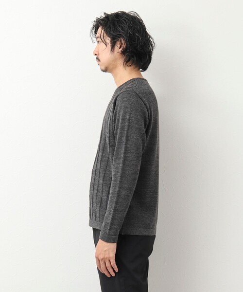 Stutostein Nolley's（シュテットシュタインノーリーズ）の「12ゲージリンクス Vネックニット（ニット/セーター・メンズ・グレイッシュブルー/ダークネイビー/チャコールグレー・M/L）」の8枚目の写真