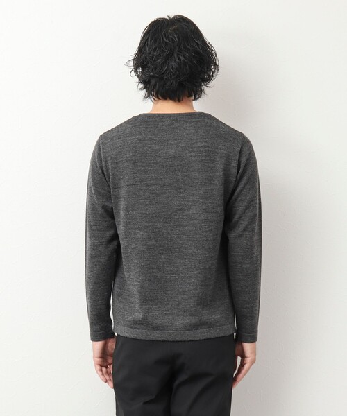 Stutostein Nolley's（シュテットシュタインノーリーズ）の「12ゲージリンクス Vネックニット（ニット/セーター・メンズ・グレイッシュブルー/ダークネイビー/チャコールグレー・M/L）」の7枚目の写真