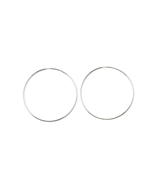Ray BEAMS（レイビームス）の「Ray BEAMS / 細BIG フープ ピアス（ピアス（両耳用）・レディース・シルバー/ゴールド・ONE SIZE）」の2枚目の写真