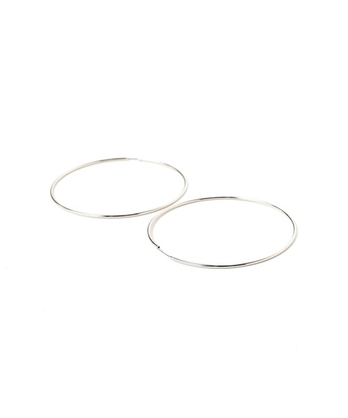 Ray BEAMS（レイビームス）の「Ray BEAMS / 細BIG フープ ピアス（ピアス（両耳用）・レディース・シルバー/ゴールド・ONE SIZE）」の3枚目の写真