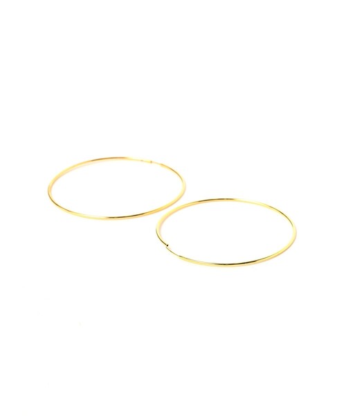 Ray BEAMS（レイビームス）の「Ray BEAMS / 細BIG フープ ピアス（ピアス（両耳用）・レディース・シルバー/ゴールド・ONE SIZE）」の4枚目の写真
