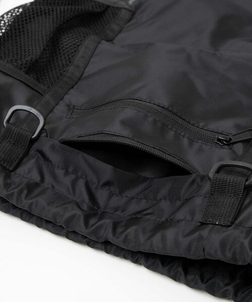 WEGO（ウィゴー）の「WEGO/メッシュ巾着付きナップサック（バックパック/リュック・レディース・ブラック/グレー・FREE）」の12枚目の写真
