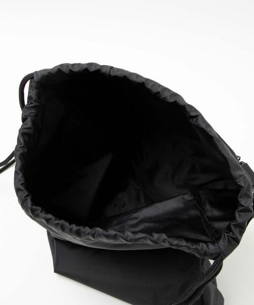 WEGO（ウィゴー）の「WEGO/メッシュ巾着付きナップサック（バックパック/リュック・レディース・ブラック/グレー・FREE）」の13枚目の写真