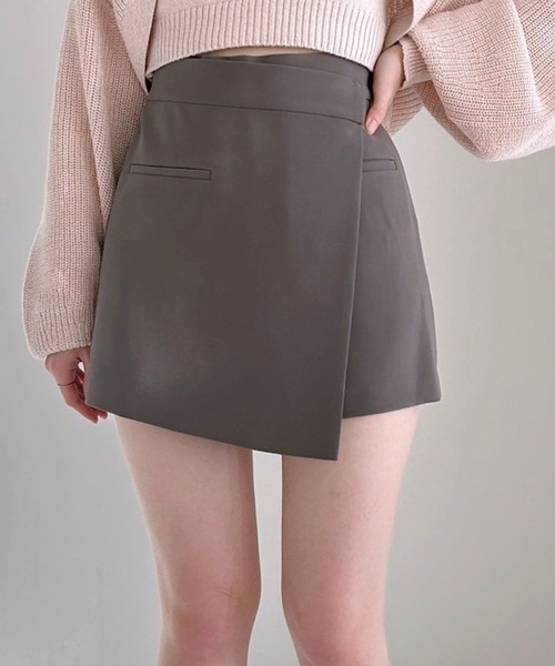 Heather（ヘザー）の「アシメラップデザインショートパンツ　105073（その他パンツ・レディース・ブラック/ベージュ/グレー・FREE）」の3枚目の写真