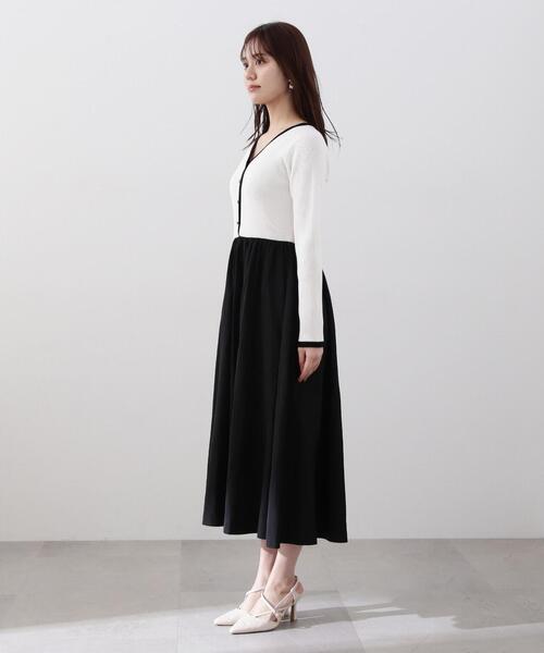 プロポーションボディドレッシング　バイカラーニットドッキングワンピース PROPORTION BODY DRESSING（プロポーションボディドレッシング