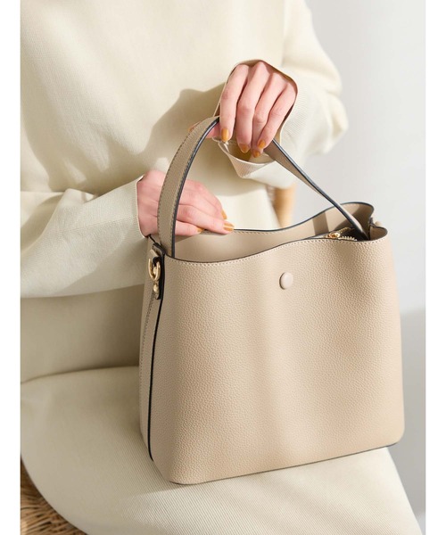 Edit Sheen(エディットシーン)の「ジップポケットワンハンドルバッグ(ハンドバッグ・レディース・ベージュ/ホワイト/ブラック/モカ・FREE)」の4枚目の写真