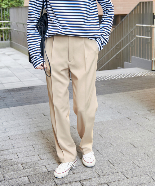 Spick & Span(スピックアンドスパン)の「ドライダブルクロステーパードパンツ(スラックス・レディース・ベージュ/ネイビー・34/36/38/40)」の7枚目の写真