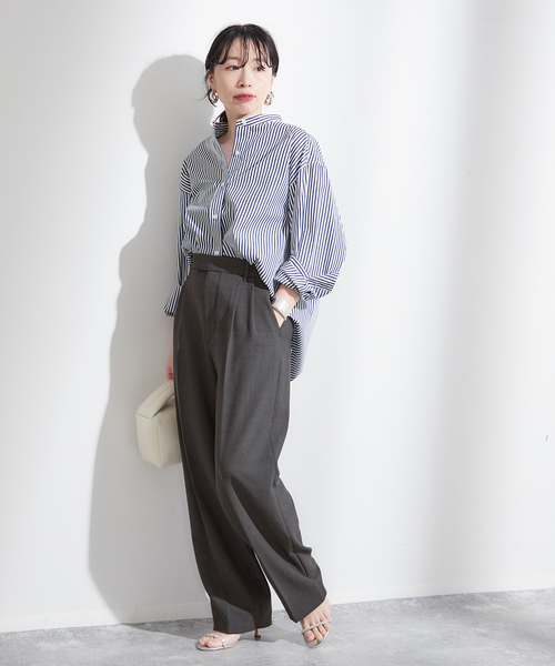 journal standard L'essage（ジャーナルスタンダードレサージュ）の「ヴィスポリーノ2タックワイドパンツ（スラックス・レディース・グレー/ブラック/ベージュ・36/38）」の14枚目の写真