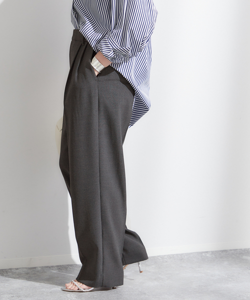 journal standard L'essage（ジャーナルスタンダードレサージュ）の「ヴィスポリーノ2タックワイドパンツ（スラックス・レディース・グレー/ブラック/ベージュ・36/38）」の15枚目の写真