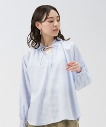 Pitta Re:) | フリル衿ラグラン長袖ブラウス カジュアルシャツ(シャツ/ブラウス)